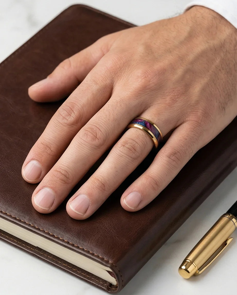 The Gilded Nebula: Midnight Bloom Inlay Band