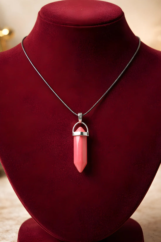 The Red Prism: Hexagonal Crystal Point Necklace
