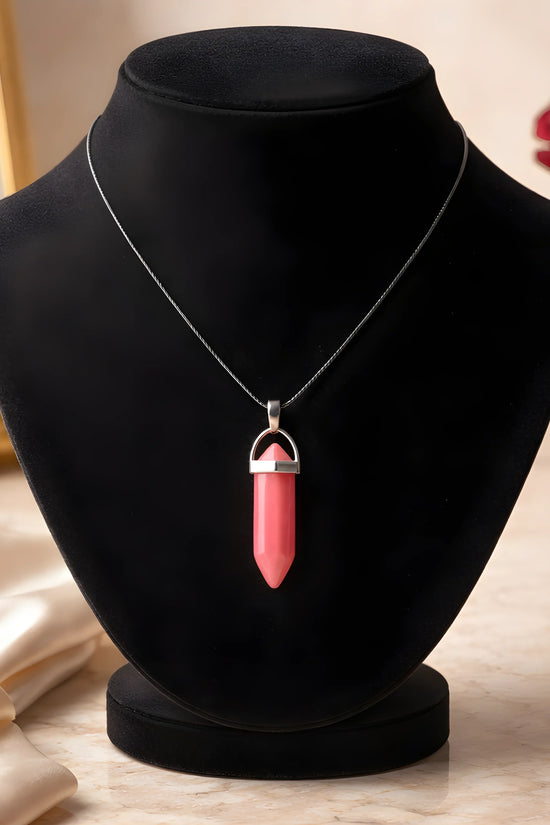 The Red Prism: Hexagonal Crystal Point Necklace