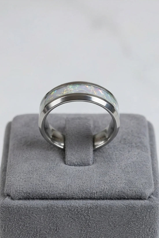 The Pearl Horizon: Pearlescent White Inlay Band