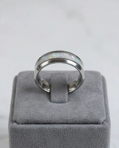 The Pearl Horizon: Pearlescent White Inlay Band