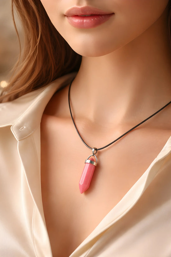 The Red Prism: Hexagonal Crystal Point Necklace