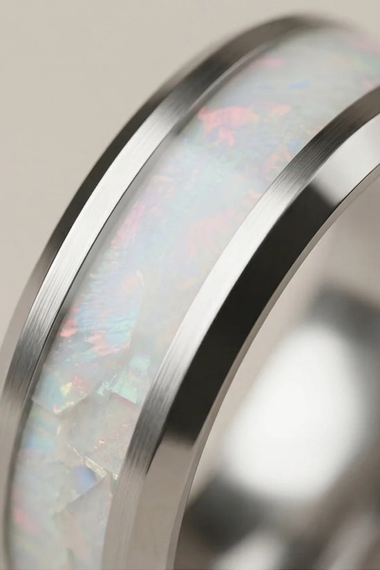 The Pearl Horizon: Pearlescent White Inlay Band