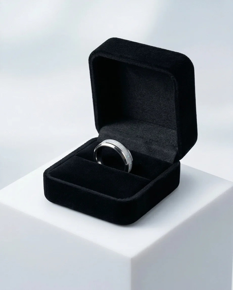 The Pearl Horizon: Pearlescent White Inlay Band