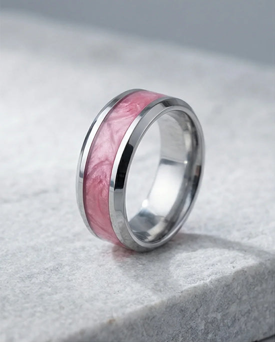 The Sakura Rift: Marbled Rose & Silver Band