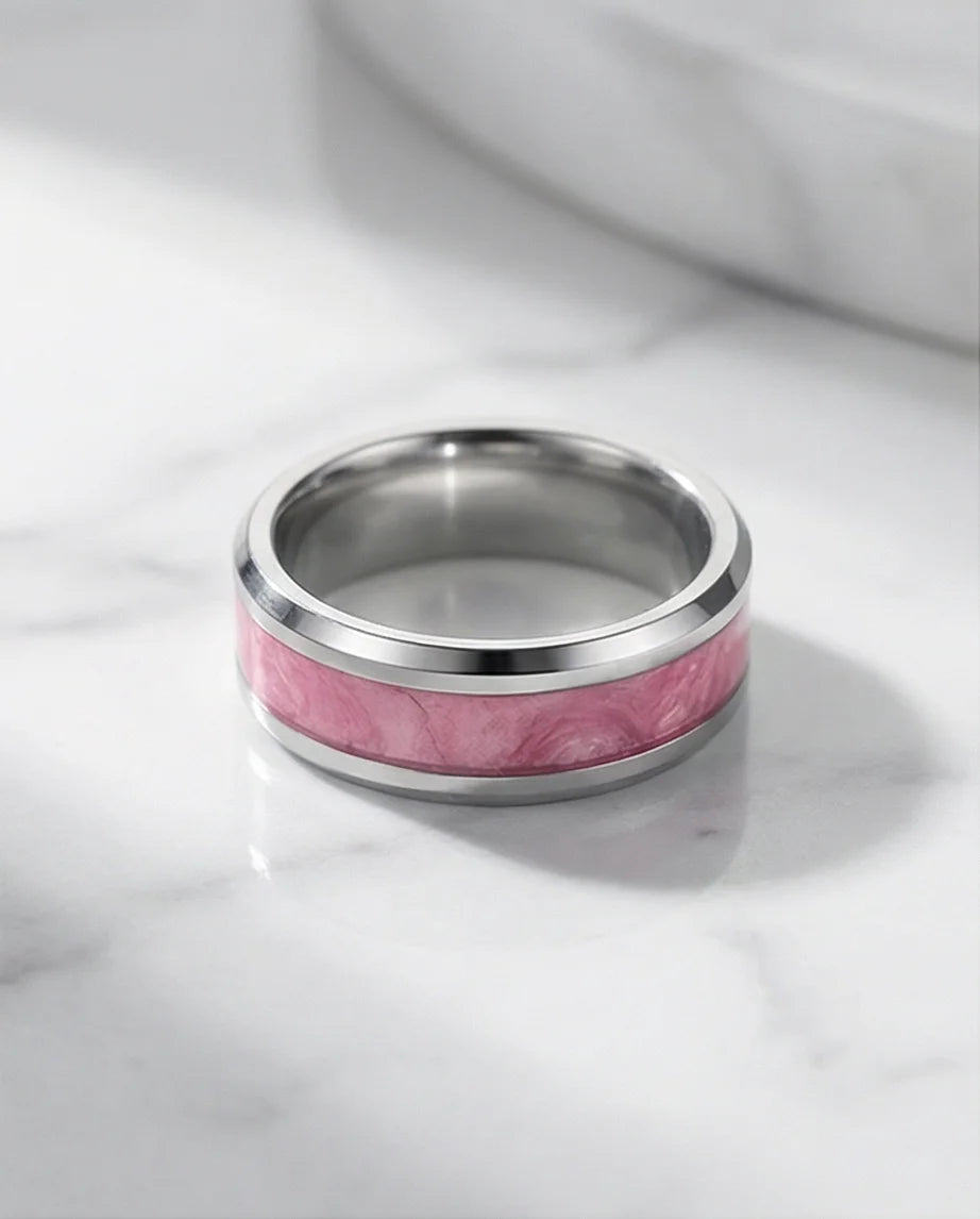 The Sakura Rift: Marbled Rose & Silver Band