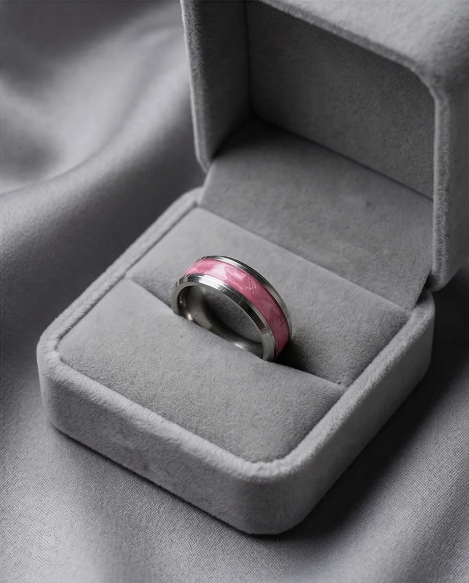 The Sakura Rift: Marbled Rose & Silver Band