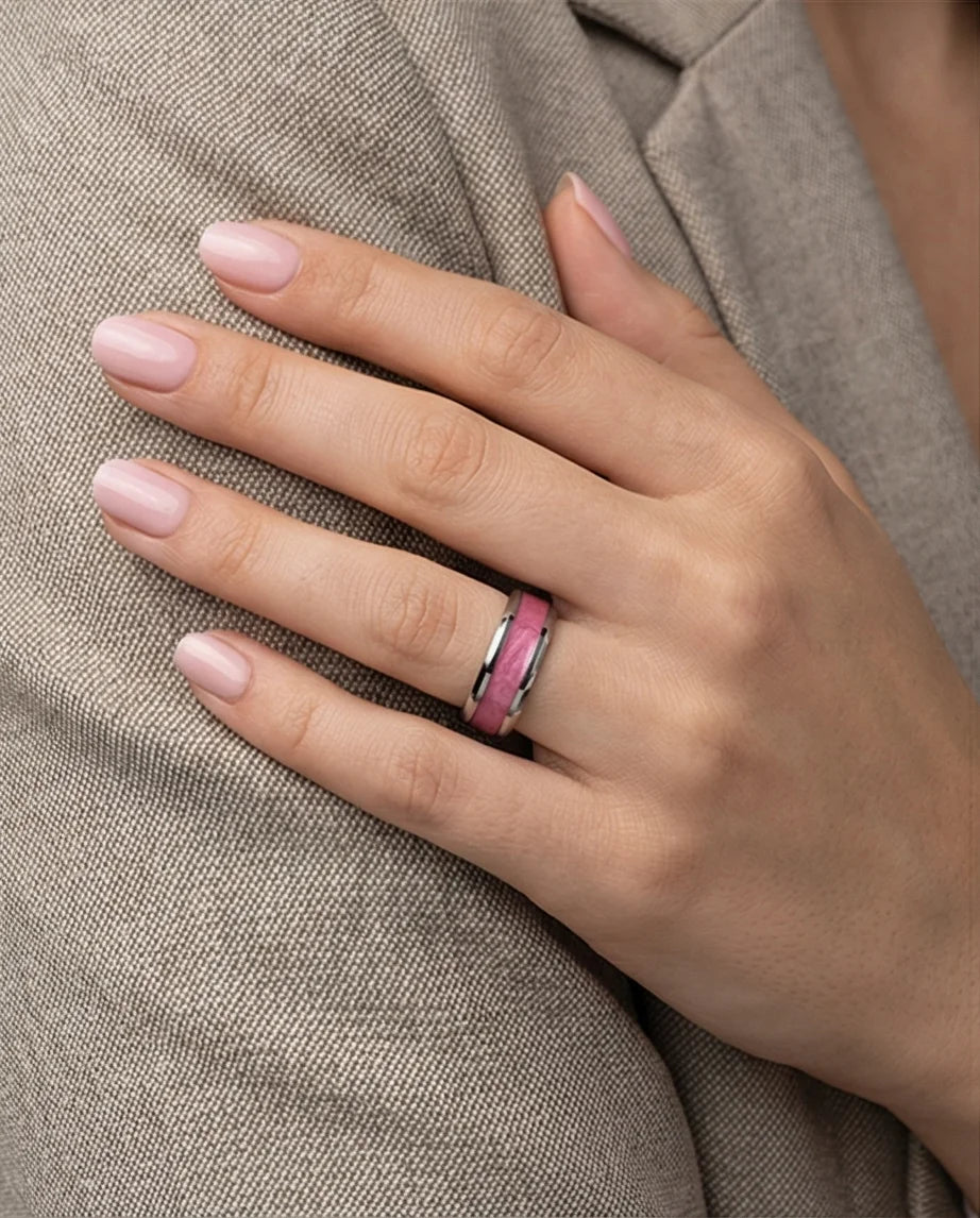 The Sakura Rift: Marbled Rose & Silver Band