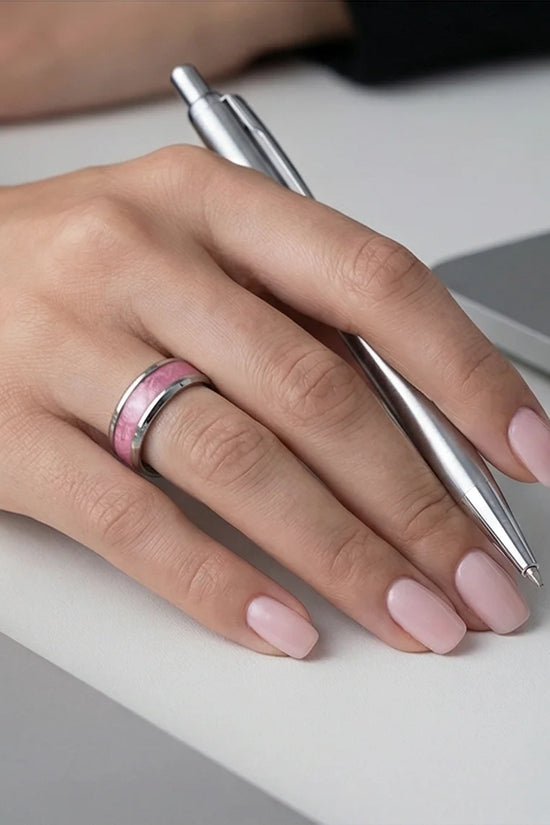 The Sakura Rift: Marbled Rose & Silver Band