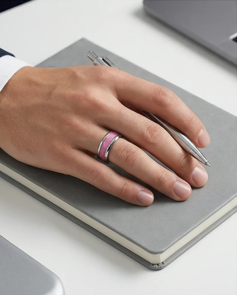 The Sakura Rift: Marbled Rose & Silver Band