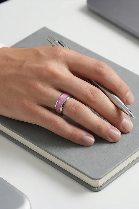 The Sakura Rift: Marbled Rose & Silver Band