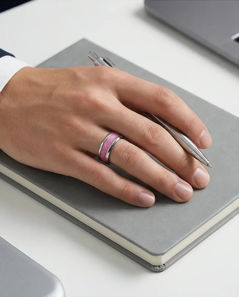 The Sakura Rift: Marbled Rose & Silver Band