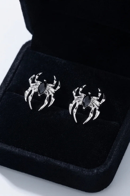 The Obsidian Arachnid: Gothic Spider Studs