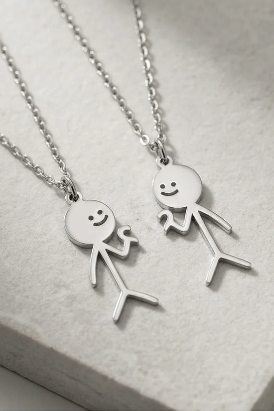 The Minimalist Heart-Mates: 2-Piece Stick Figure Duo