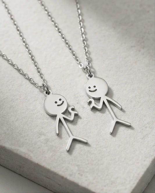 The Minimalist Heart-Mates: 2-Piece Stick Figure Duo