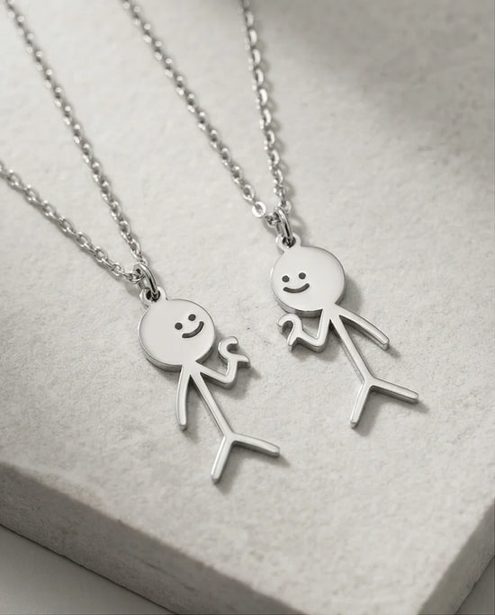 The Minimalist Heart-Mates: 2-Piece Stick Figure Duo