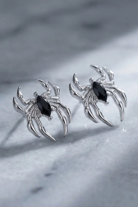 The Obsidian Arachnid: Gothic Spider Studs