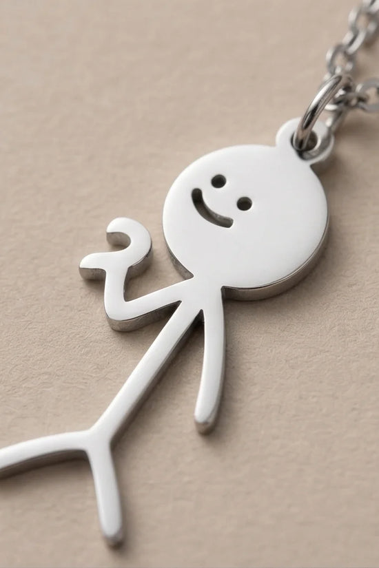 The Minimalist Heart-Mates: 2-Piece Stick Figure Duo