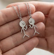 The Minimalist Heart-Mates: 2-Piece Stick Figure Duo