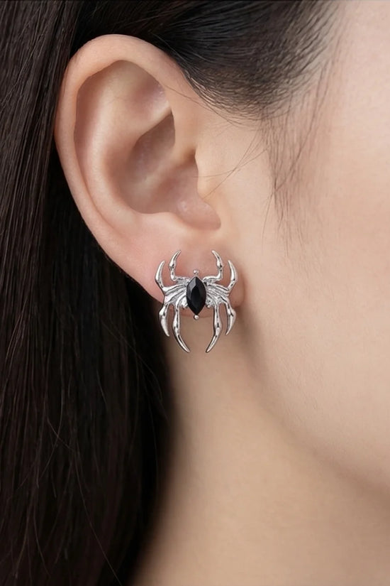 The Obsidian Arachnid: Gothic Spider Studs