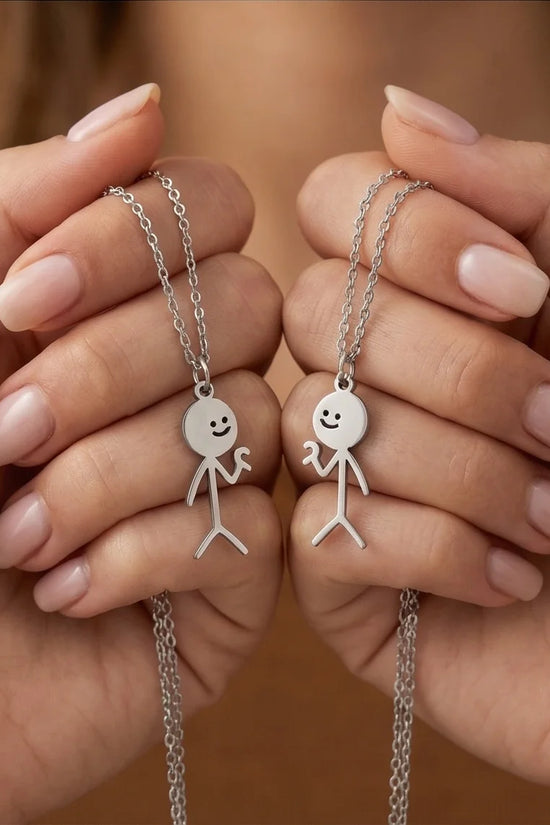 The Minimalist Heart-Mates: 2-Piece Stick Figure Duo