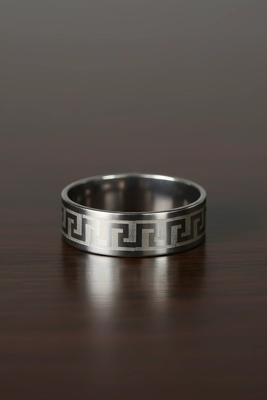 Stainless Steel Greek Pattern Ring 6.5cm