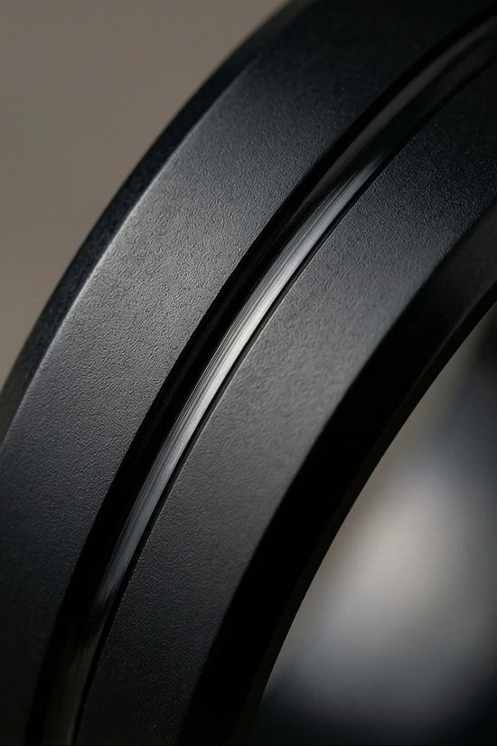 The Shadow Axis: Matte Black Beveled Statement Band