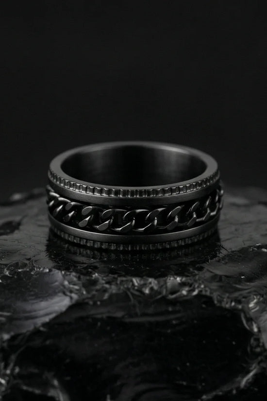 The Obsidian Kinetic: Industrial Chain Spinner Band