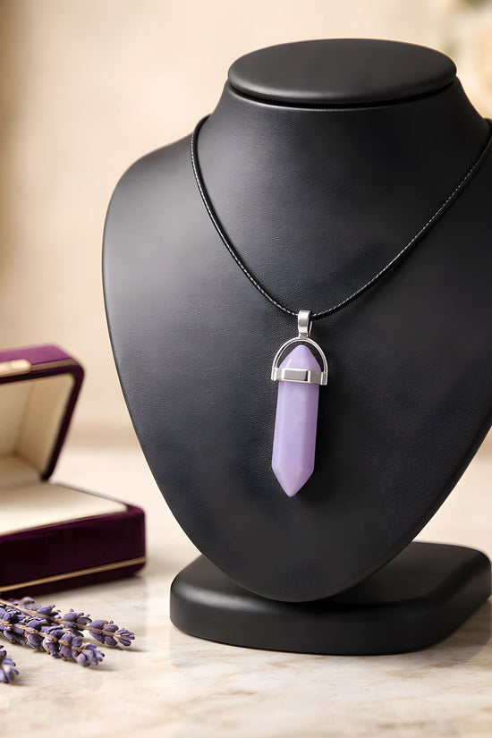The Lavender Oracle: Hexagonal Crystal Point Necklace