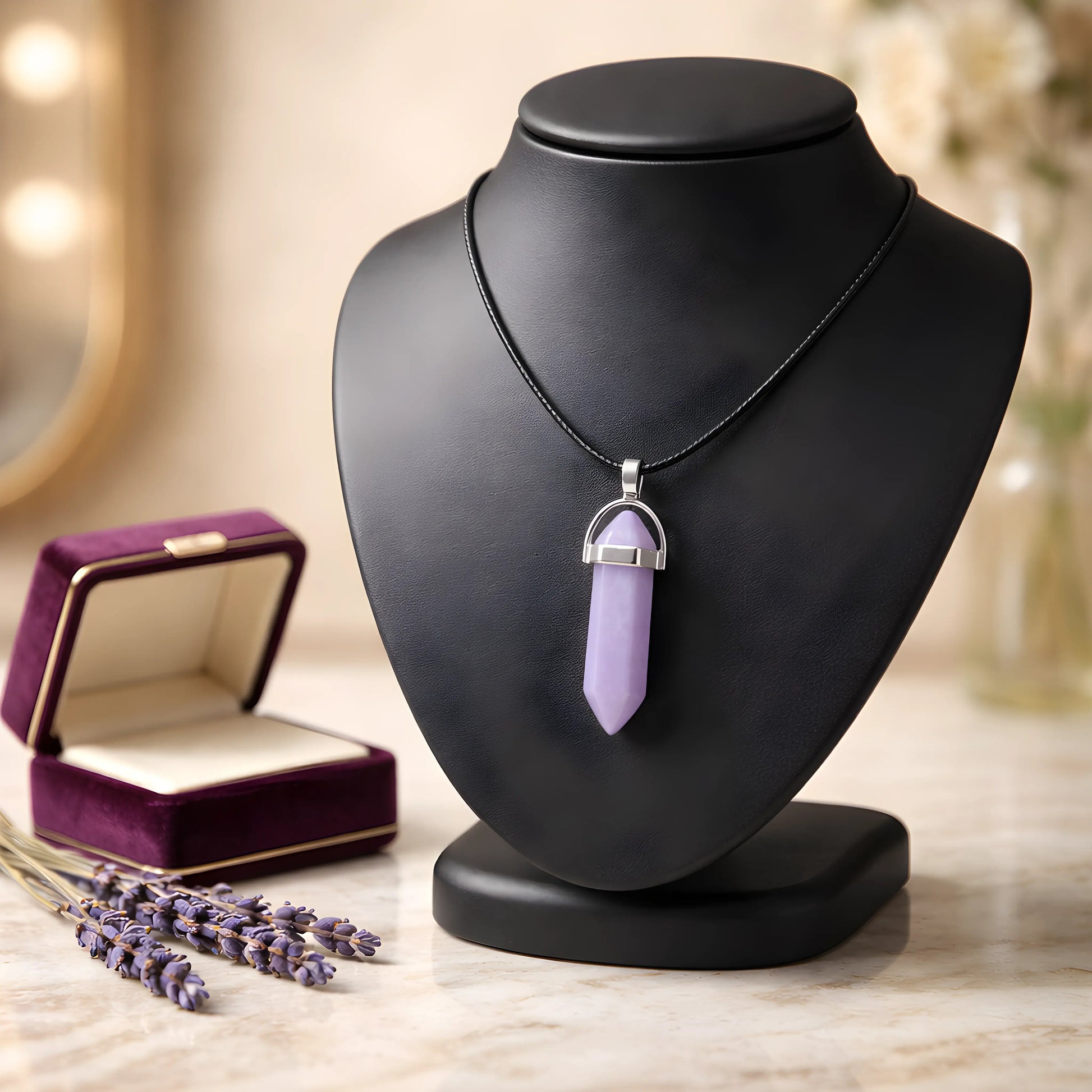 The Lavender Oracle: Hexagonal Crystal Point Necklace
