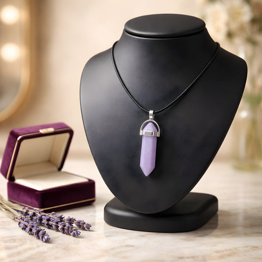 The Lavender Oracle: Hexagonal Crystal Point Necklace