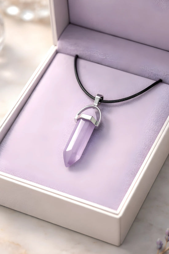 The Lavender Oracle: Hexagonal Crystal Point Necklace