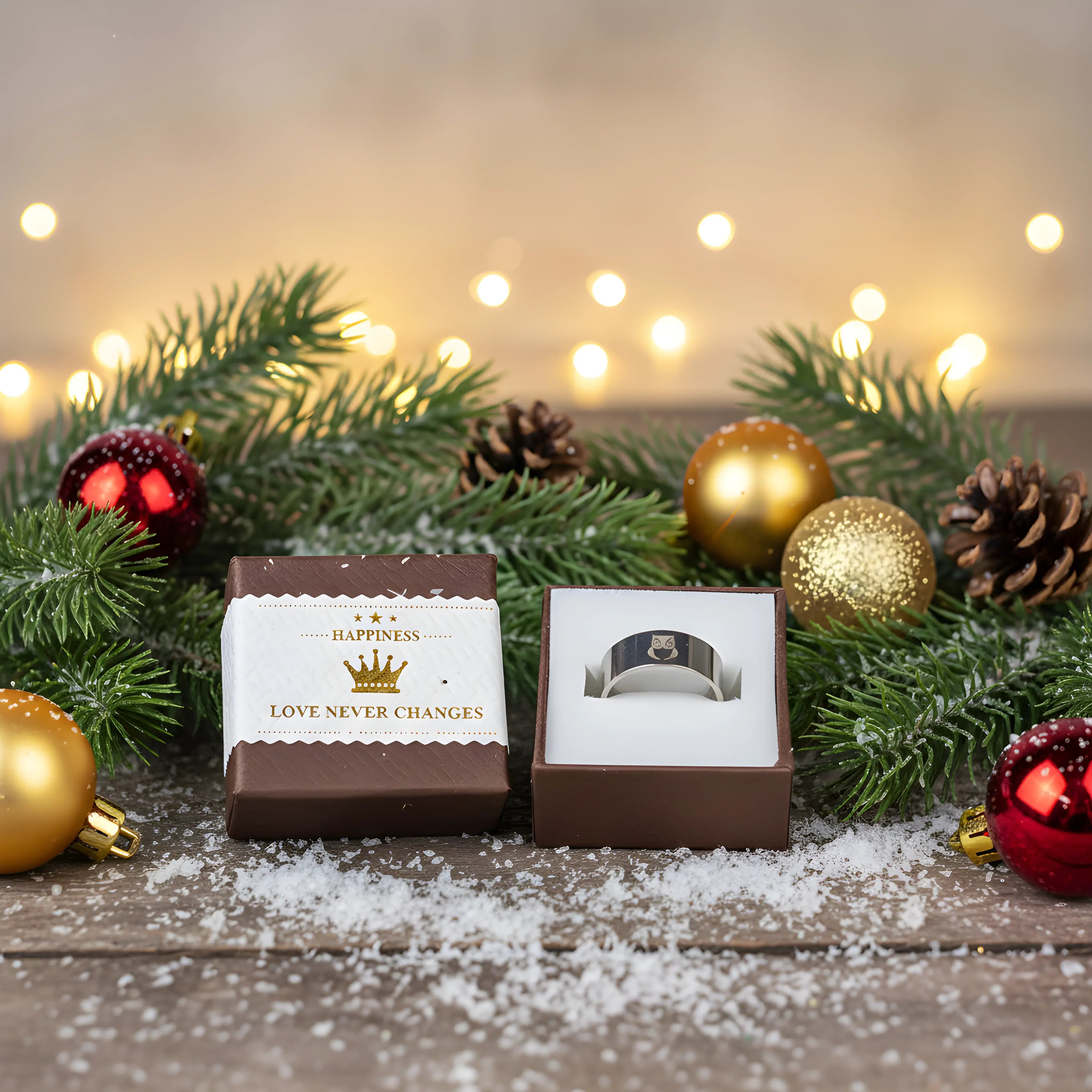 Stainless Steel Owl Engraved Ring 5.3cm