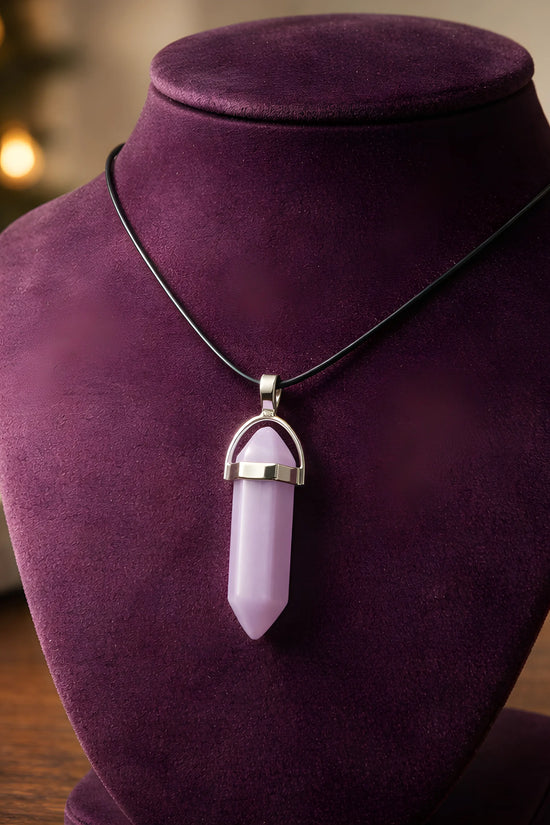 The Lavender Oracle: Hexagonal Crystal Point Necklace