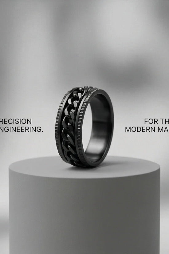 The Obsidian Kinetic: Industrial Chain Spinner Band