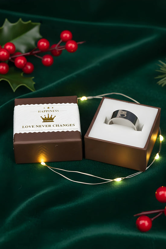 Stainless Steel Owl Engraved Ring 5.3cm