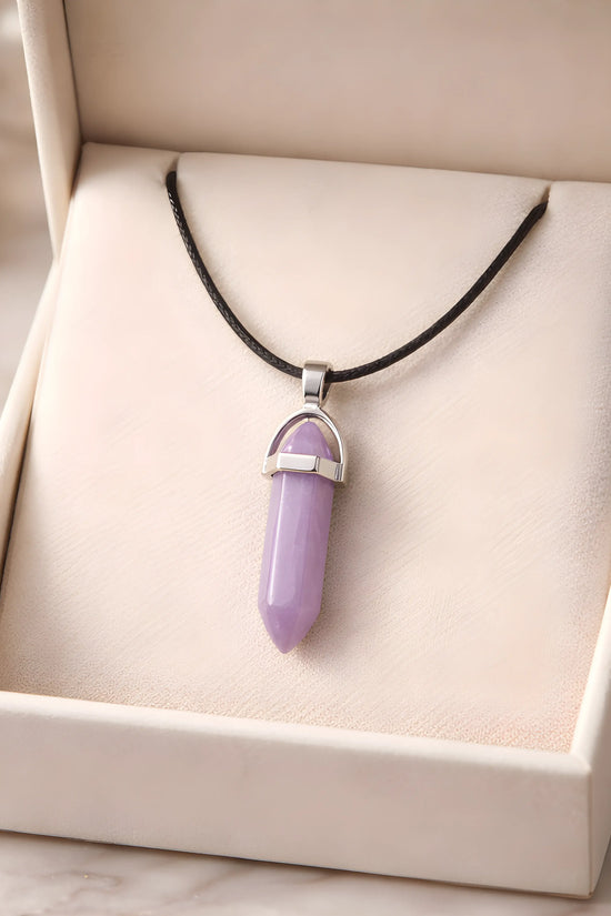 The Lavender Oracle: Hexagonal Crystal Point Necklace