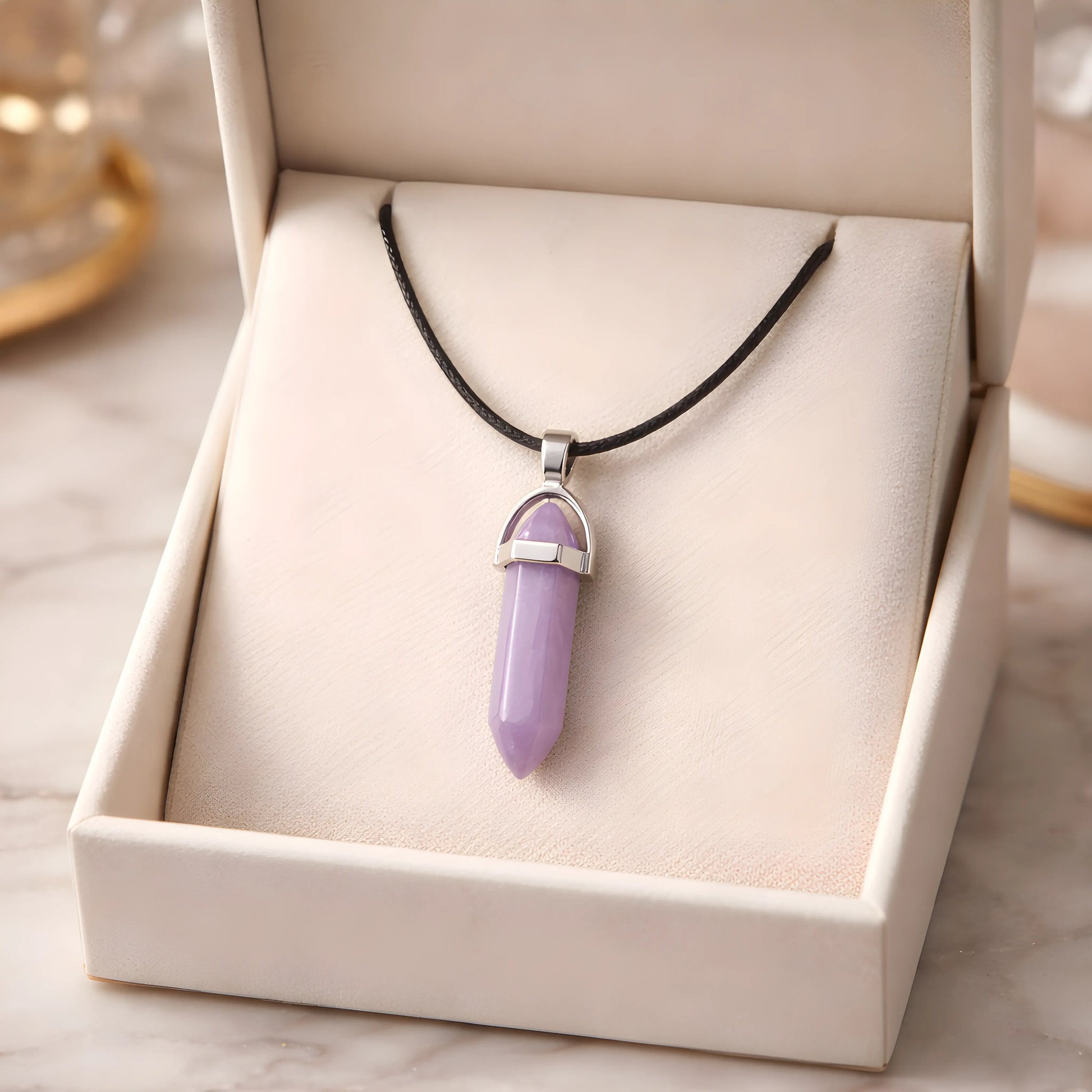 The Lavender Oracle: Hexagonal Crystal Point Necklace