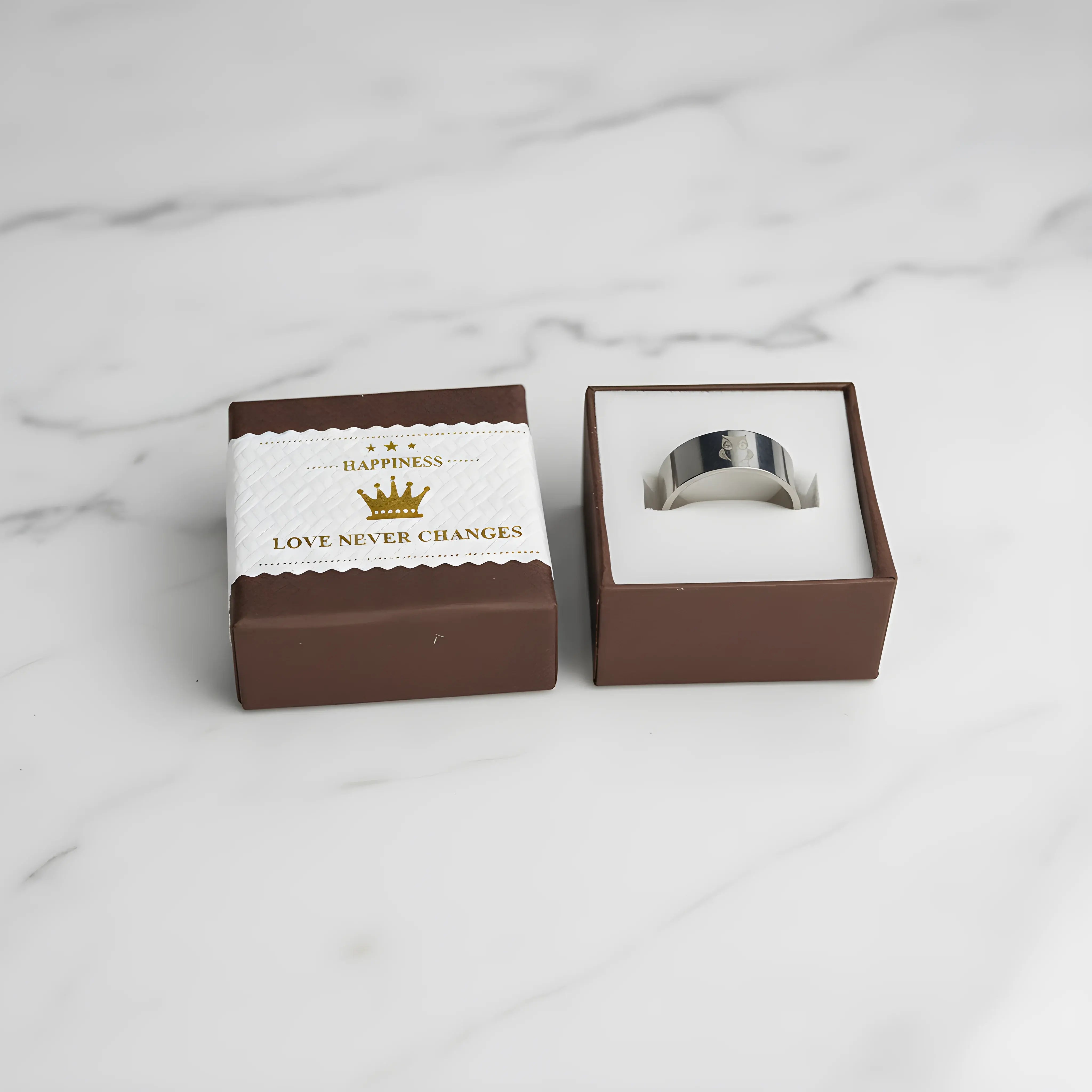 Stainless Steel Owl Engraved Ring 5.3cm