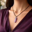 The Lavender Oracle: Hexagonal Crystal Point Necklace