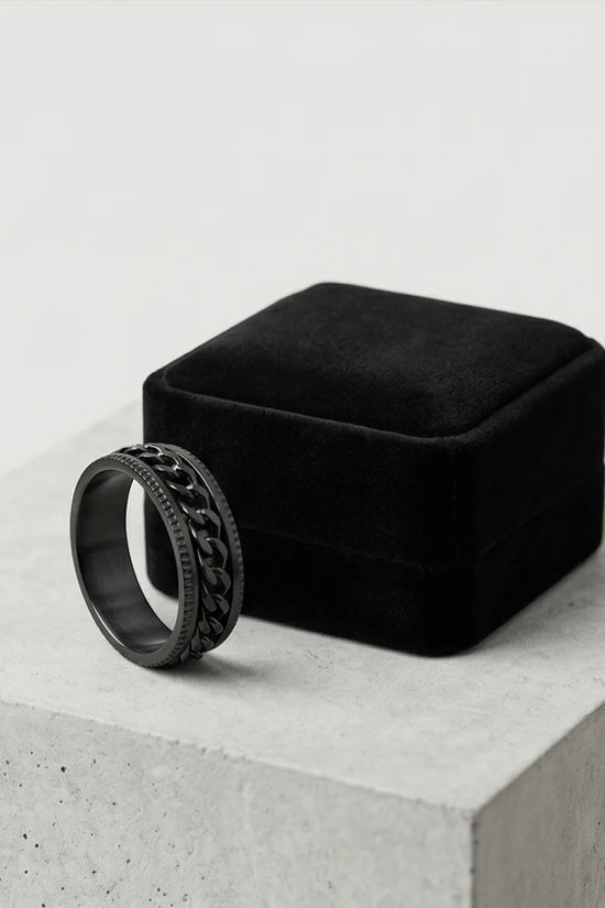 The Obsidian Kinetic: Industrial Chain Spinner Band
