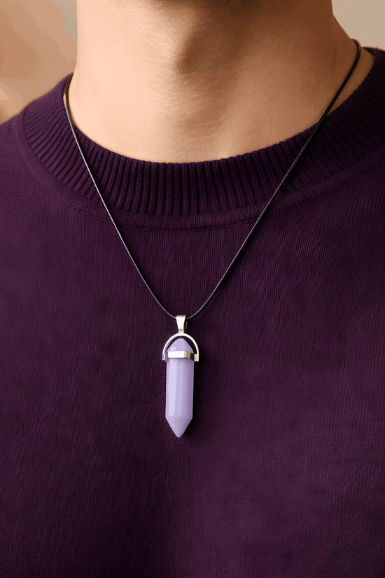 The Lavender Oracle: Hexagonal Crystal Point Necklace