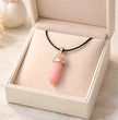 Serene Rose: Minimalist Pink Obelisk Pendant