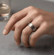 Silver & Gold Pattern Stainless Steel Ring 6.5cm