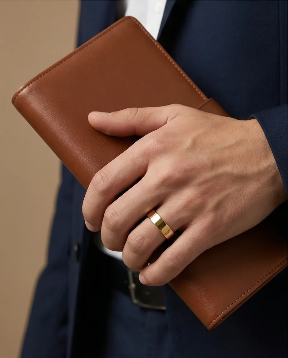 Pure Aurelian: Minimalist Architectural Gold Ring