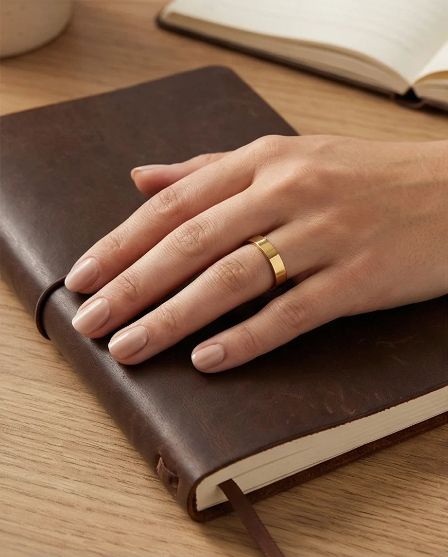 Pure Aurelian: Minimalist Architectural Gold Ring