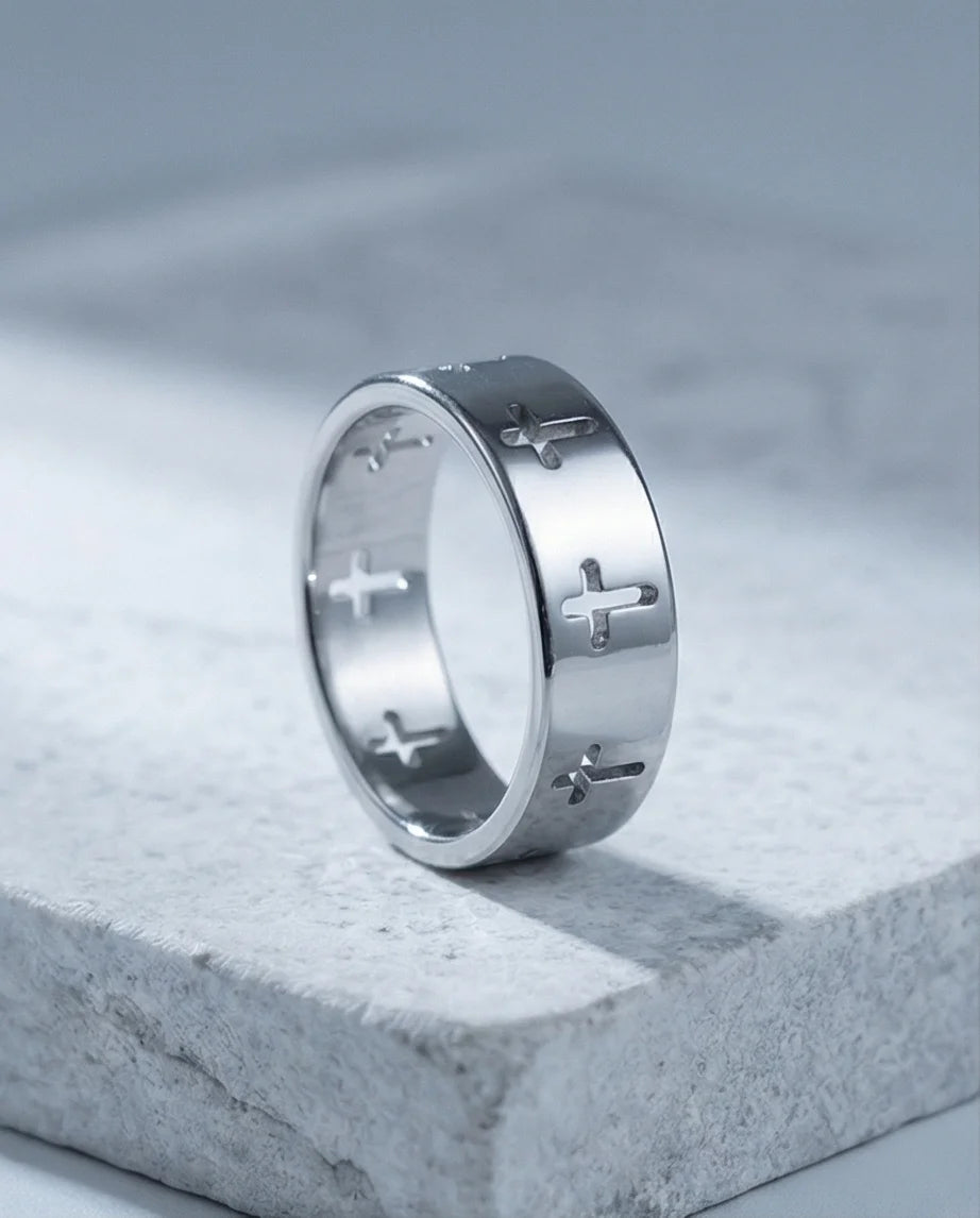 anguard Cross: Hollowed-Out Silhouette Band