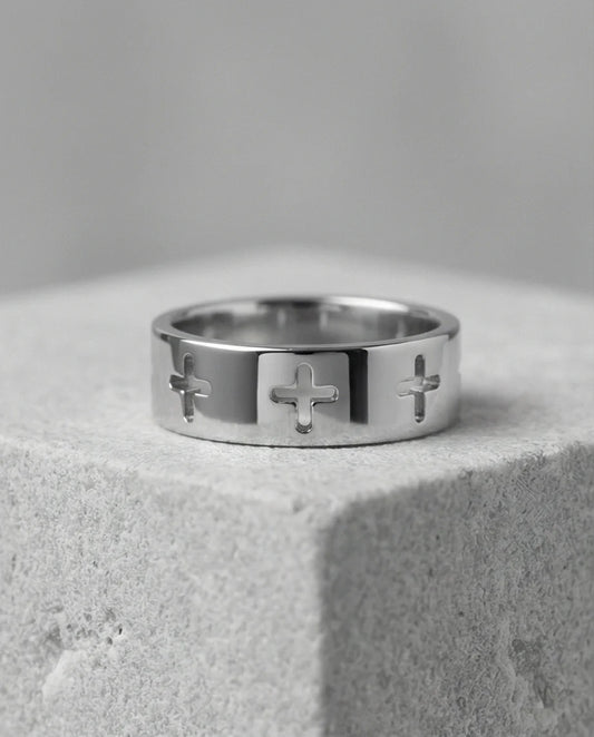 anguard Cross: Hollowed-Out Silhouette Band