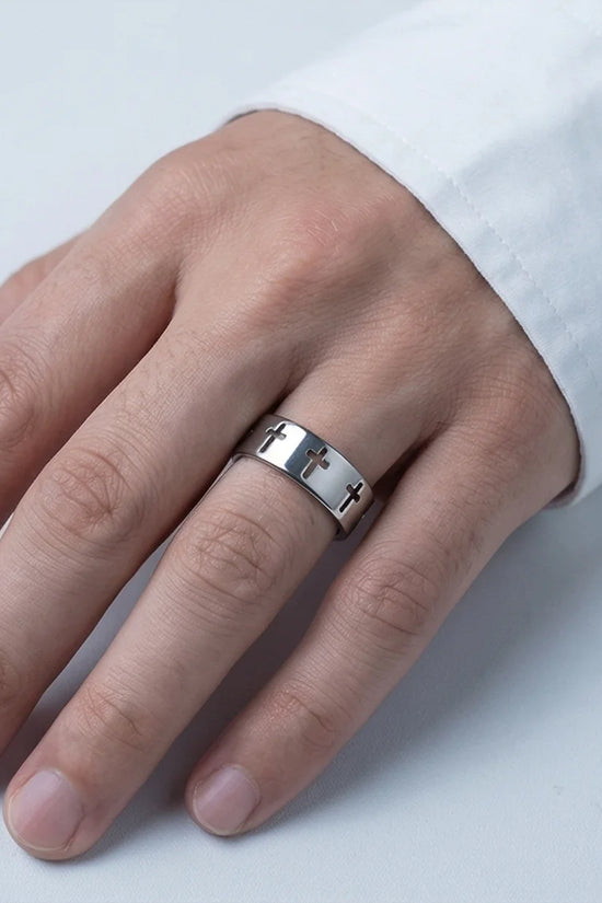 anguard Cross: Hollowed-Out Silhouette Band