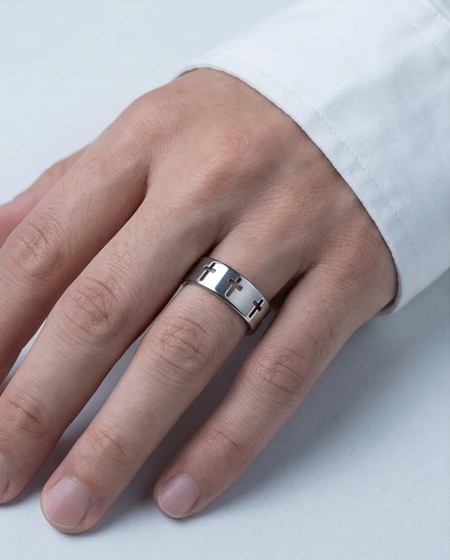 anguard Cross: Hollowed-Out Silhouette Band